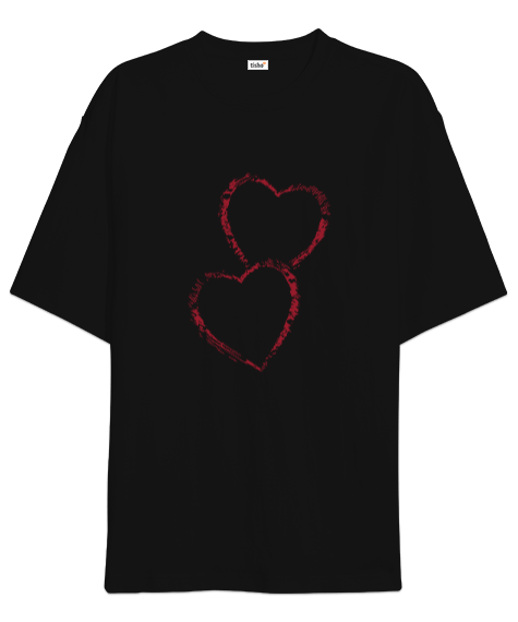 Tisho - Siyah Kalpli Oversize Unisex Tişört