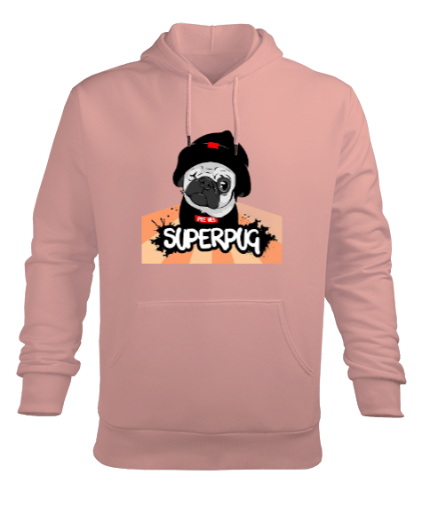 Tisho - Siyah şapkalı köpek baskılı Yavru Ağzı Erkek Kapüşonlu Hoodie Sweatshirt