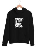 Siyah Tarz Siyah Unisex Kapşonlu Sweatshirt - Tisho