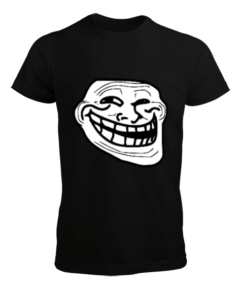 Tisho - Siyah Trol Gülücüklü T-Shirt Erkek Tişört