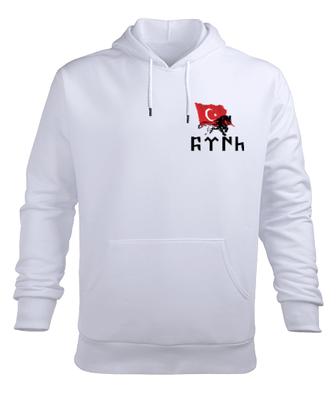 Tisho - Siyah Türk yazılı Erkek Kapüşonlu Hoodie Sweatshirt