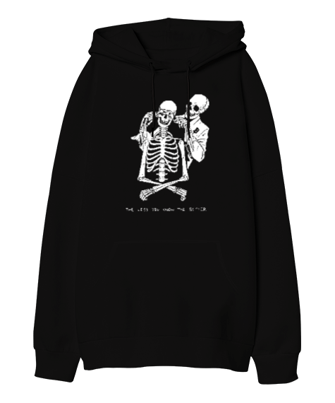 Tisho - Skeletons Blindfold Oversize Unisex Kapüşonlu Sweatshirt