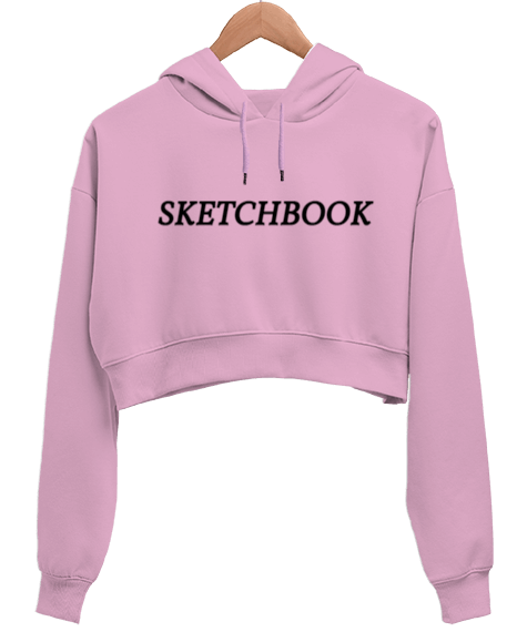 Tisho - Sketchbook tasarımlı Kadın Crop Hoodie Kapüşonlu Sweatshirt
