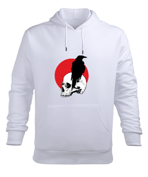 Tisho - skull and crow Erkek Kapüşonlu Hoodie Sweatshirt