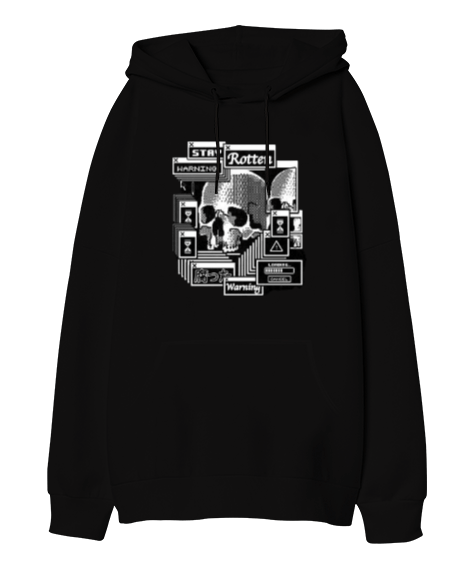 Tisho - Skull Art Oversize Unisex Kapüşonlu Sweatshirt
