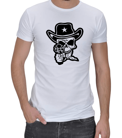 Tisho - Skull baskılı tshirt Erkek Regular Kesim Tişört