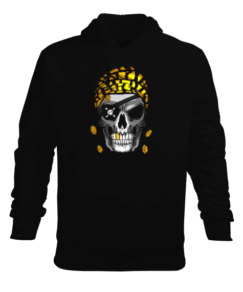 Tisho - Skull Desenli Hoodie Erkek Kapüşonlu Hoodie Sweatshirt