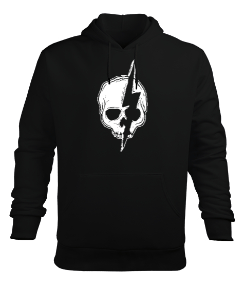 Tisho - Skull Energy - Kafatası Siyah Erkek Kapüşonlu Hoodie Sweatshirt