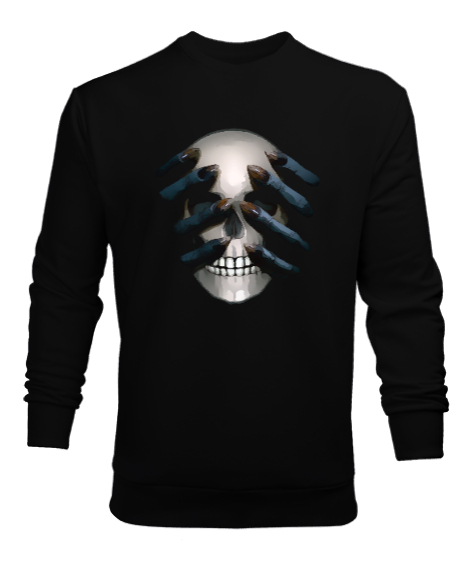 Tisho - Skull - Kafatası Blu Siyah Erkek Sweatshirt