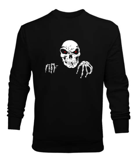 Tisho - Skull - Kafatası Blu V2 Siyah Erkek Sweatshirt