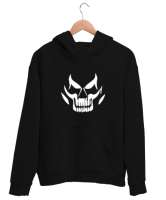 Skull - Kafatası Blu V3 Sırt Taraflı Siyah Unisex Kapşonlu Sweatshirt - Thumbnail