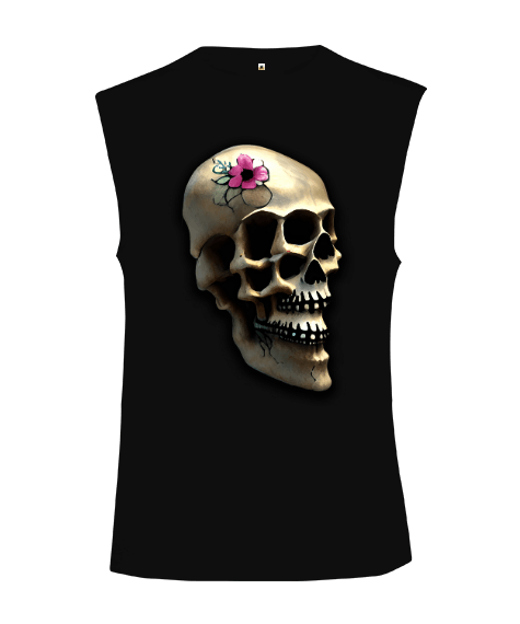 Tisho - Skull Kesik Kol Unisex Tişört