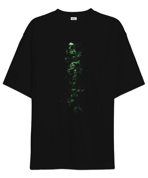 Tisho - Skull Tree Siyah Oversize Unisex Tişört