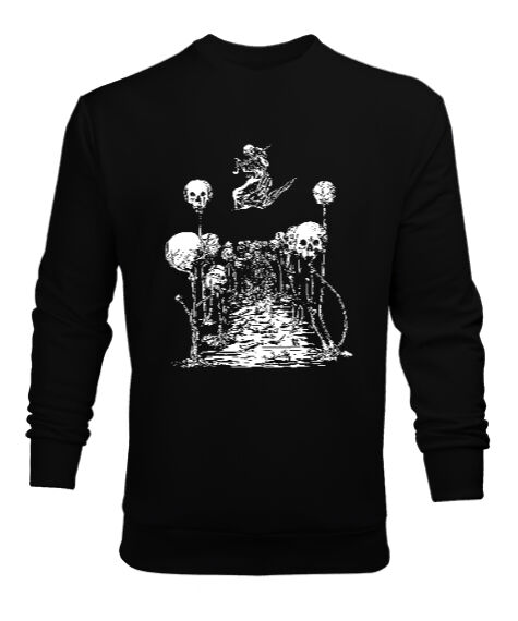 Tisho - Skulls Siyah Erkek Sweatshirt