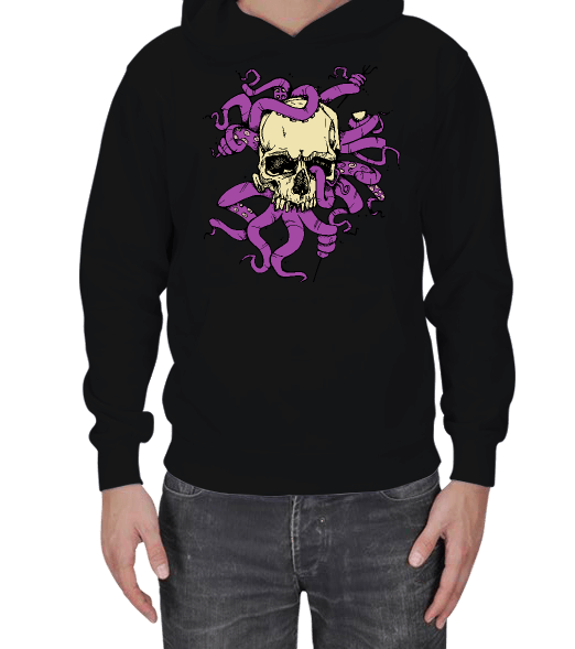 Tisho - SKULLTOPUS HOODY Erkek Kapşonlu