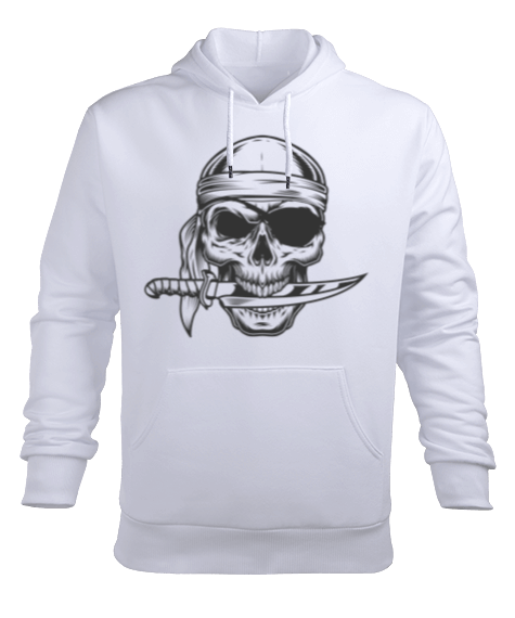 Tisho - SkullwithKnife Erkek Kapüşonlu Hoodie Sweatshirt