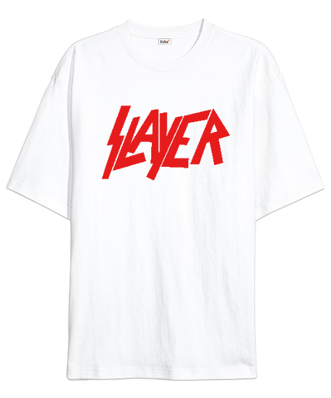 Tisho - Slayer - Avcı Beyaz Oversize Unisex Tişört
