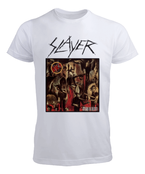 Tisho - Slayer Heavy Metal Rock Baskılı Erkek Tişört