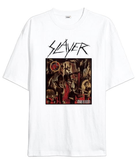 Tisho - Slayer Heavy Metal Rock Baskılı Oversize Unisex Tişört