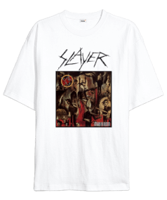 Tisho - Slayer Heavy Metal Rock Baskılı Oversize Unisex Tişört