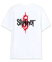 Slipknot - Rock And Roll Beyaz Oversize Unisex Tişört - Thumbnail
