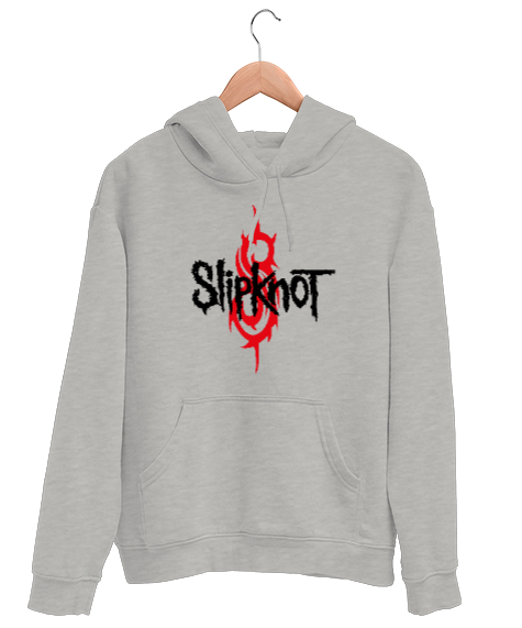 Tisho - Slipknot - Rock And Roll Gri Unisex Kapşonlu Sweatshirt