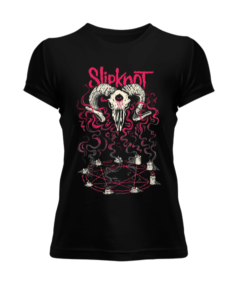Tisho - Slipknot Rock Tasarım Baskılı Kadın Tişört