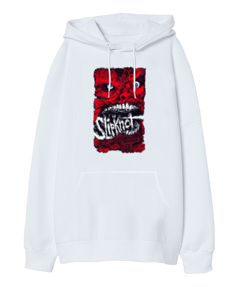 Tisho - Slipknot Rock Tasarım Baskılı Oversize Unisex Kapüşonlu Sweatshirt