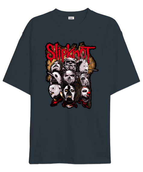 Tisho - Slipknot Rock Tasarım Baskılı Oversize Unisex Tişört