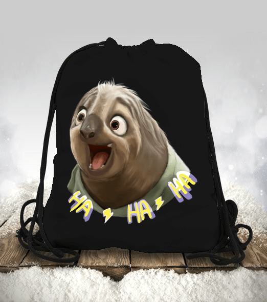 Tisho - sloth hahaha Büzgülü spor çanta