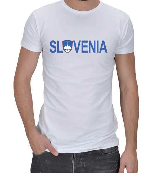 Tisho - Slovenıa baskılı tshirt Erkek Regular Kesim Tişört