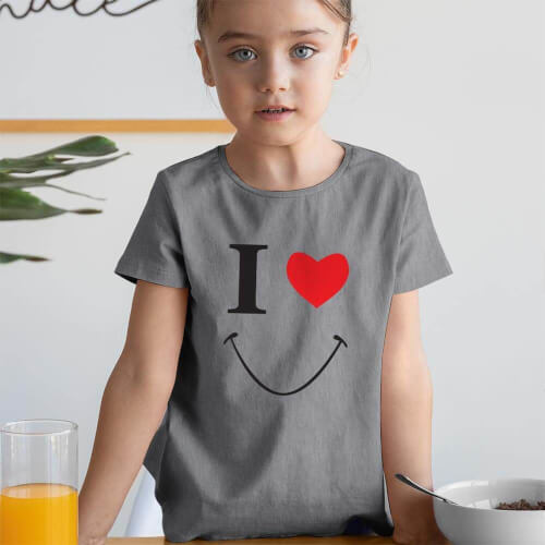 Smile Kız Çocuk Tişört - Tekli Kombin