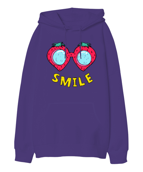 Tisho - Smile Oversize Unisex Kapüşonlu Sweatshirt