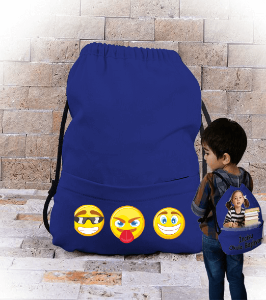 Tisho - smile tasarım çanta Büzgülü Çocuk Sırt Çantası