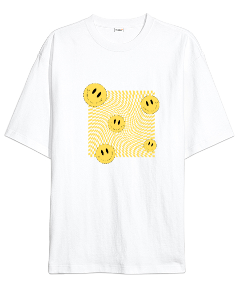 Tisho - Smiles Beyaz Oversize Unisex Tişört