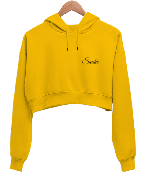 Tisho - Snake baskılı sweatshirt Kadın Crop Hoodie Kapüşonlu Sweatshirt