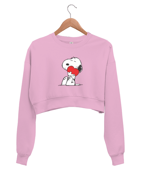 Tisho - Snoopy baskılı Kadın Crop Sweatshirt