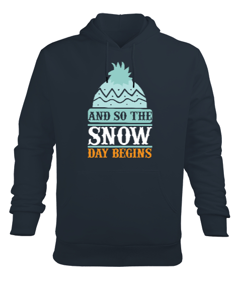 Tisho - SNOW DAY Füme Erkek Kapüşonlu Hoodie Sweatshirt