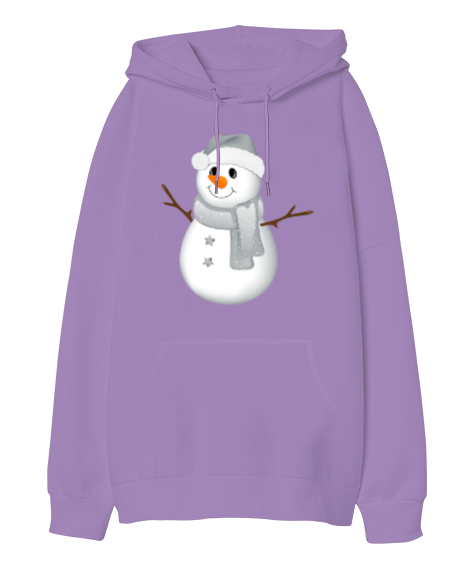 Tisho - Snowman kadın Oversize Unisex Kapüşonlu Sweatshirt