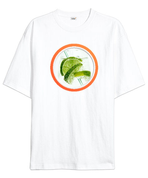 Tisho - Soda Limon Beyaz Oversize Unisex Tişört