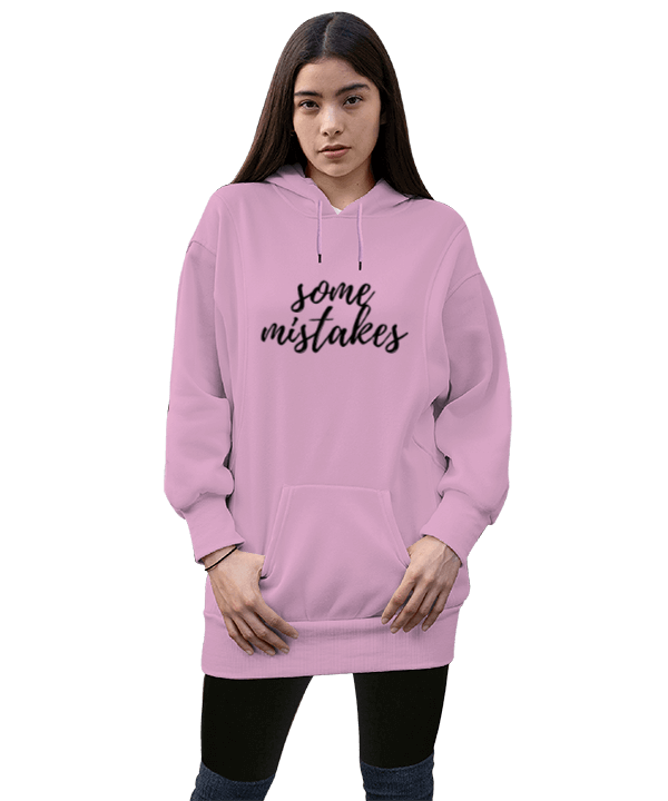 Tisho - Some Mistakes Kadın Uzun Hoodie Kapüşonlu Sweatshirt