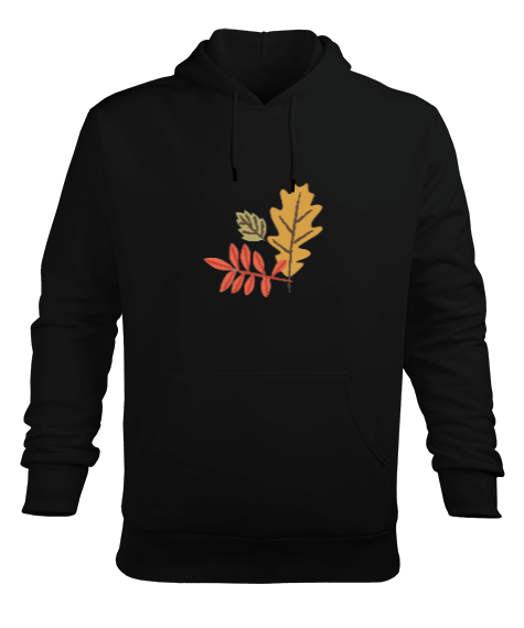 Tisho - Sonbahar yaprakları Erkek Kapüşonlu Hoodie Sweatshirt