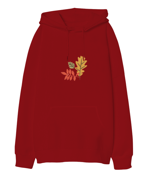 Tisho - Sonbahar yaprakları Oversize Unisex Kapüşonlu Sweatshirt