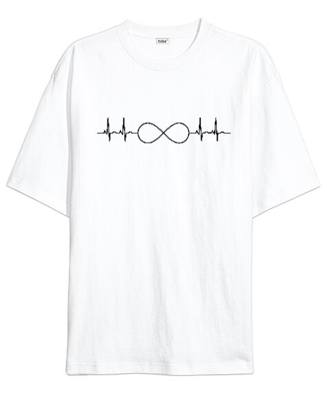 Tisho - Sonsuzluk Ritmi Beyaz Oversize Unisex Tişört