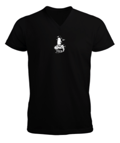 Sörf Yapan Penguen Erkek Kısa Kol V Yaka Tişört - Tisho