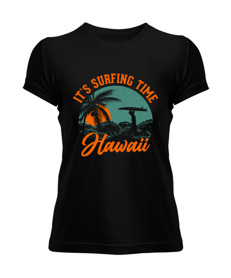 Tisho - Sorf zamani Hawaii Kadın Tişört