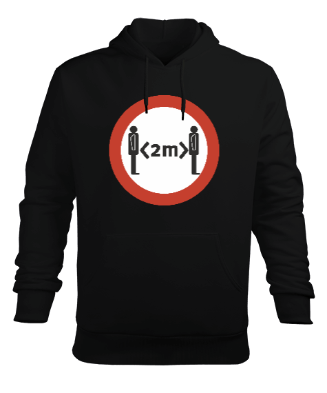 Tisho - Sosyal Mesafe Erkek Kapüşonlu Hoodie Sweatshirt