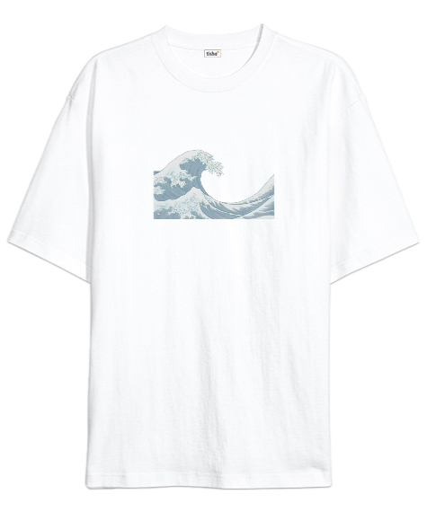 Tisho - Sound of Waves Beyaz Oversize Unisex Tişört