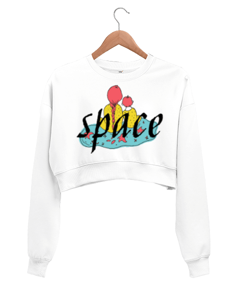 Tisho - space top crop Kadın Crop Sweatshirt