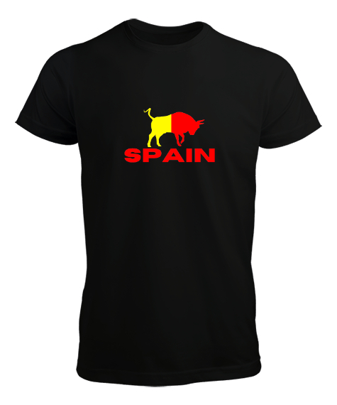 Tisho - SPAIN Baskılı Siyah Erkek Tişört
